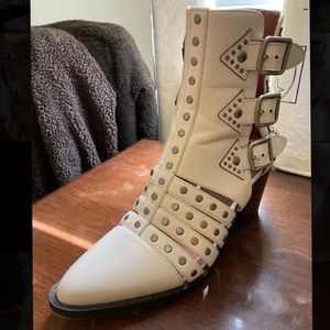 Coach Pointed Toe Off- White Bootie